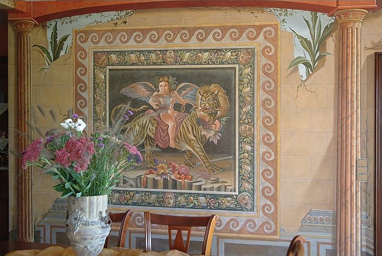detail van de muurschildering