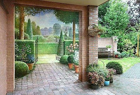 muurschildering tuinmuur